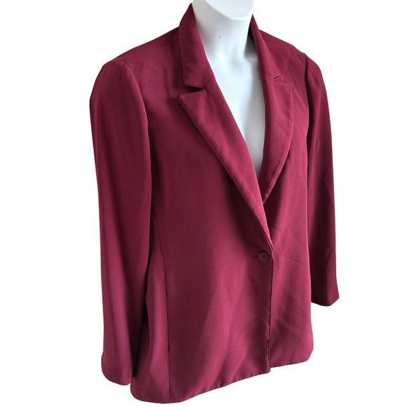 Vintage Style Burgundy Blazer Jacket Womens L J.Crew Workwear Preppy Office Chic - Picture 3 of 7